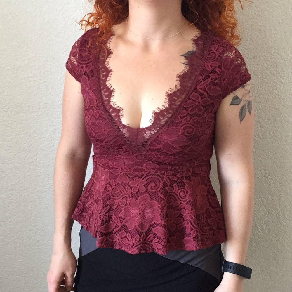 Berry Peplum Top